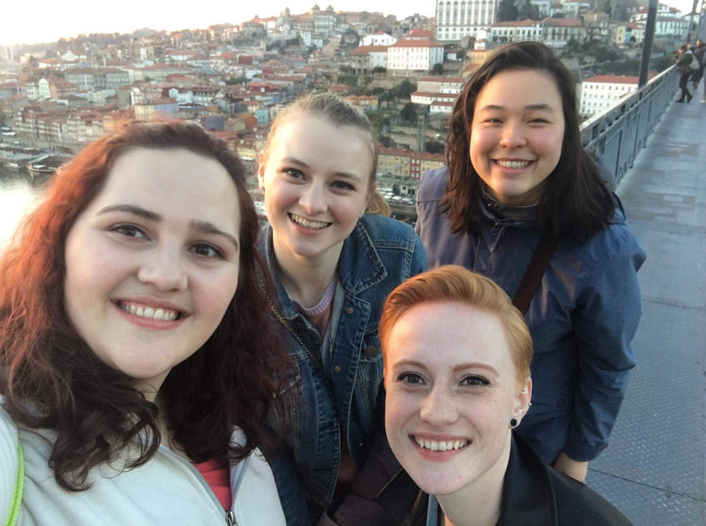 Michelle, Melissa, Elizabeth, and Emmy in Porto, Portugal 