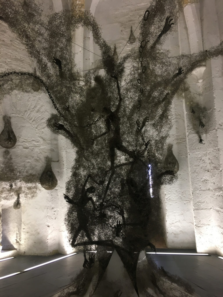 Artwork in the old prison of Château d'Angers