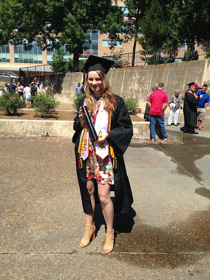 Michelle Mayes graduating from Sam Houston State University
